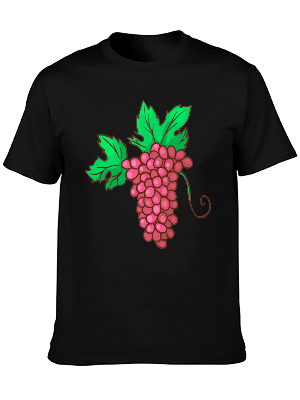 Grape Graphic Tee - Black Cotton Blend T-Shirt