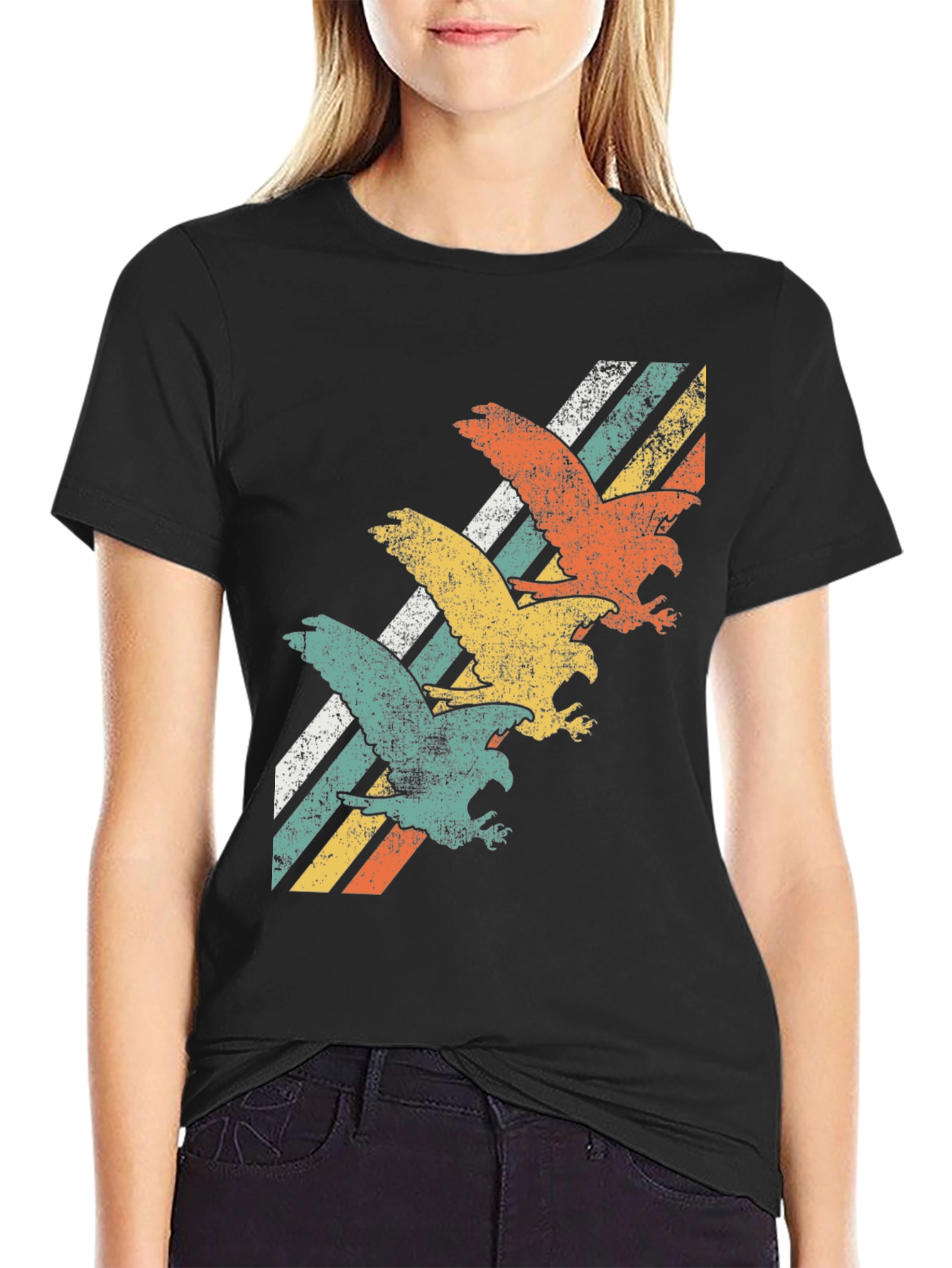 Retro Eagle Graphic Tee - Vintage Style Mens T-Shirt