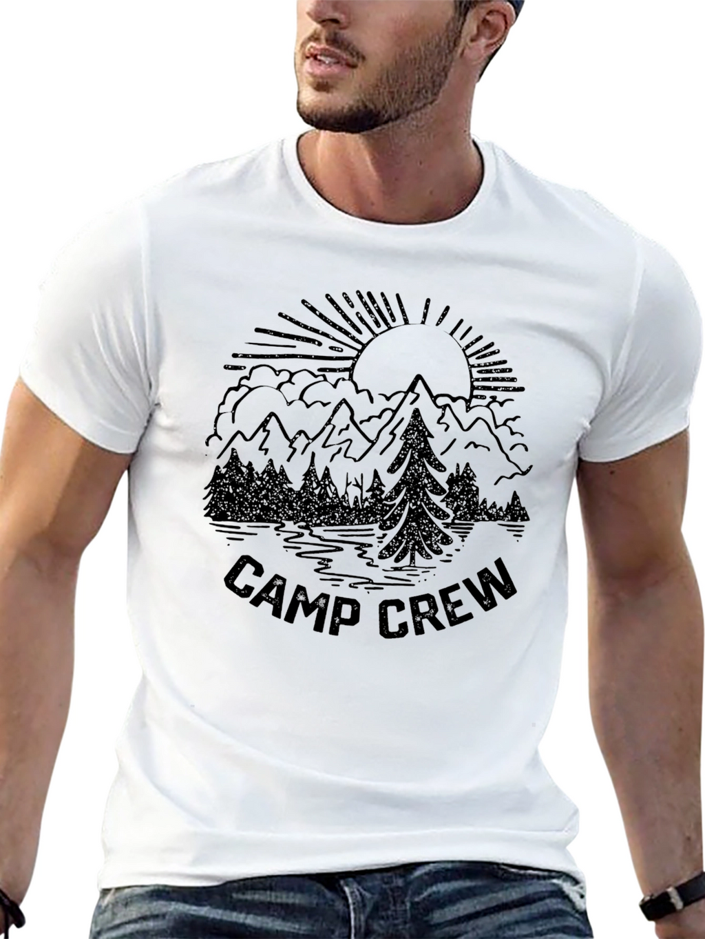 Camp Crew T-Shirt Mountain Graphic Tee
