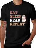 Eat Sleep Read Repeat Graphic Tee