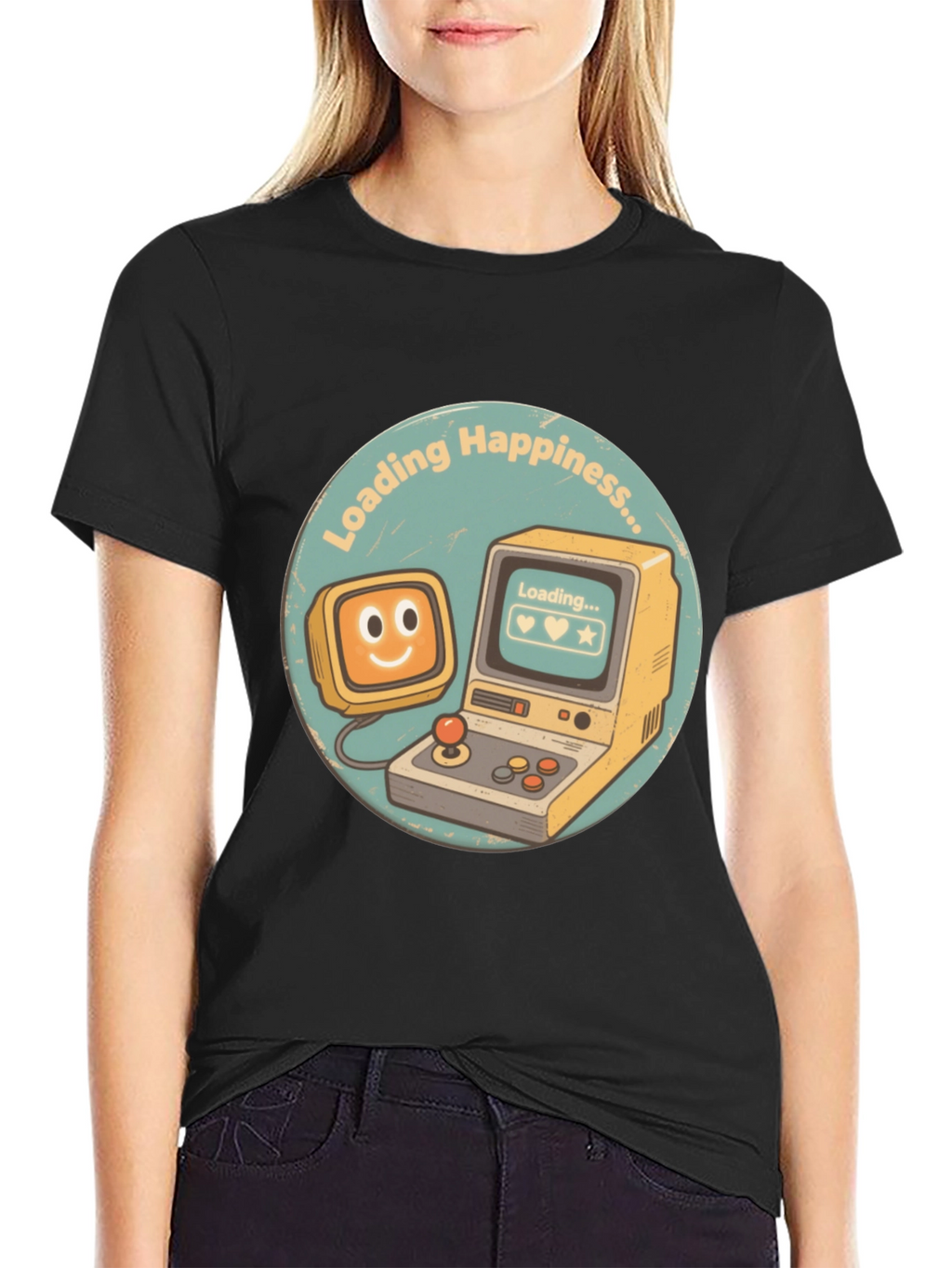 Loading Happiness T-Shirt - Retro Gamer Style