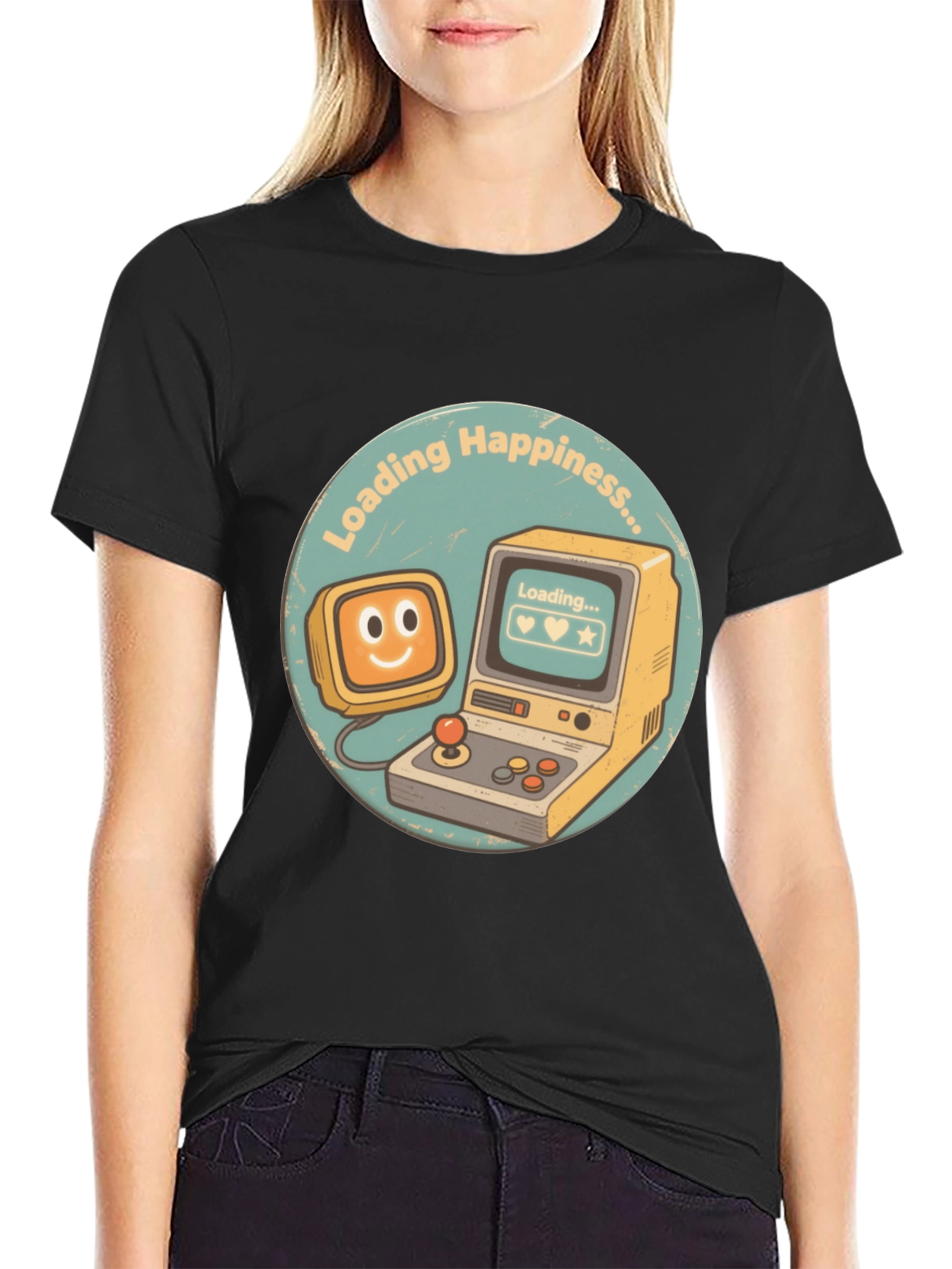 Loading Happiness T-Shirt - Retro Gamer Style