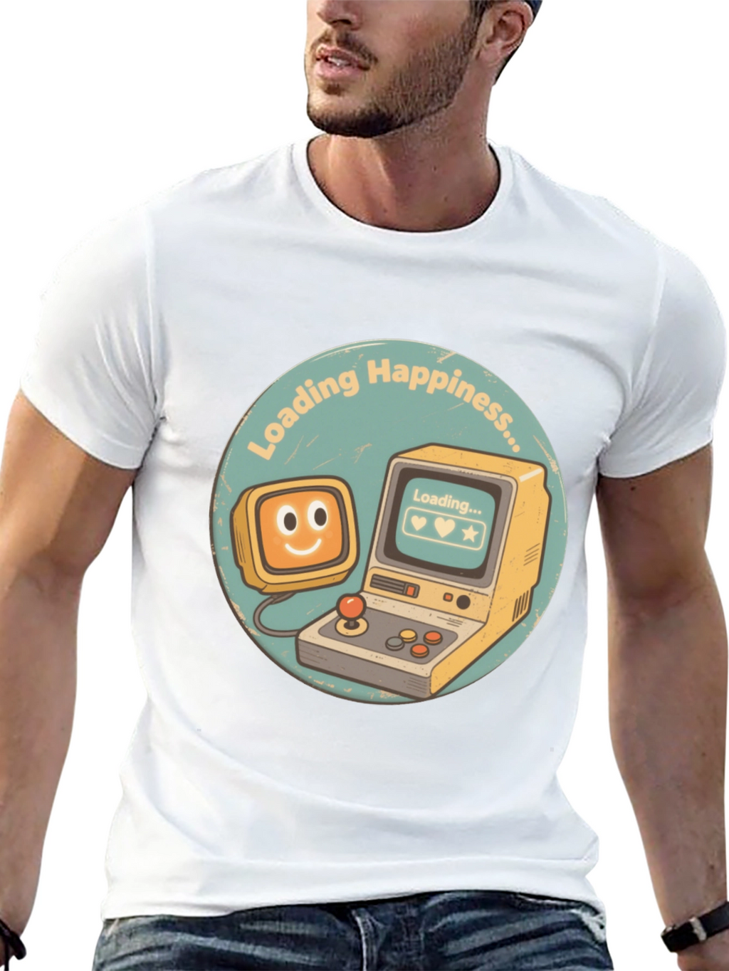Loading Happiness T-Shirt - Retro Gamer Style