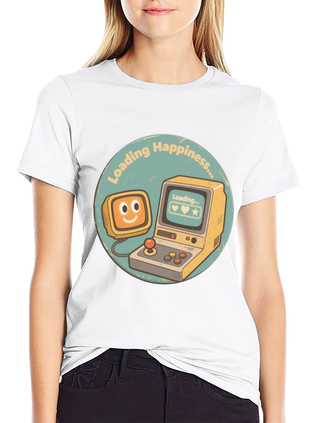 Loading Happiness T-Shirt - Retro Gamer Style