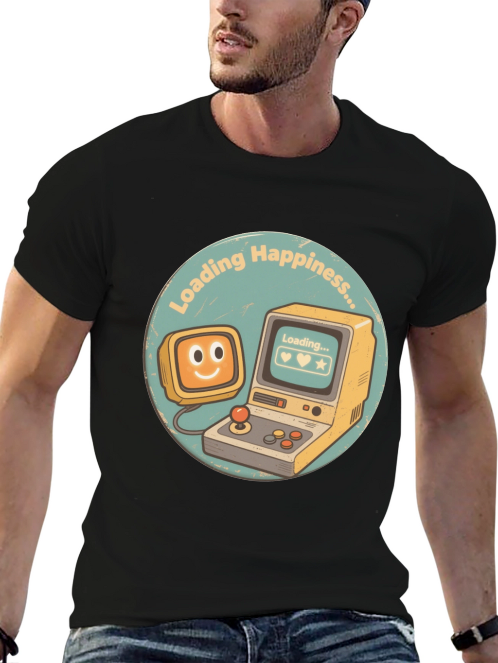 Loading Happiness T-Shirt - Retro Gamer Style