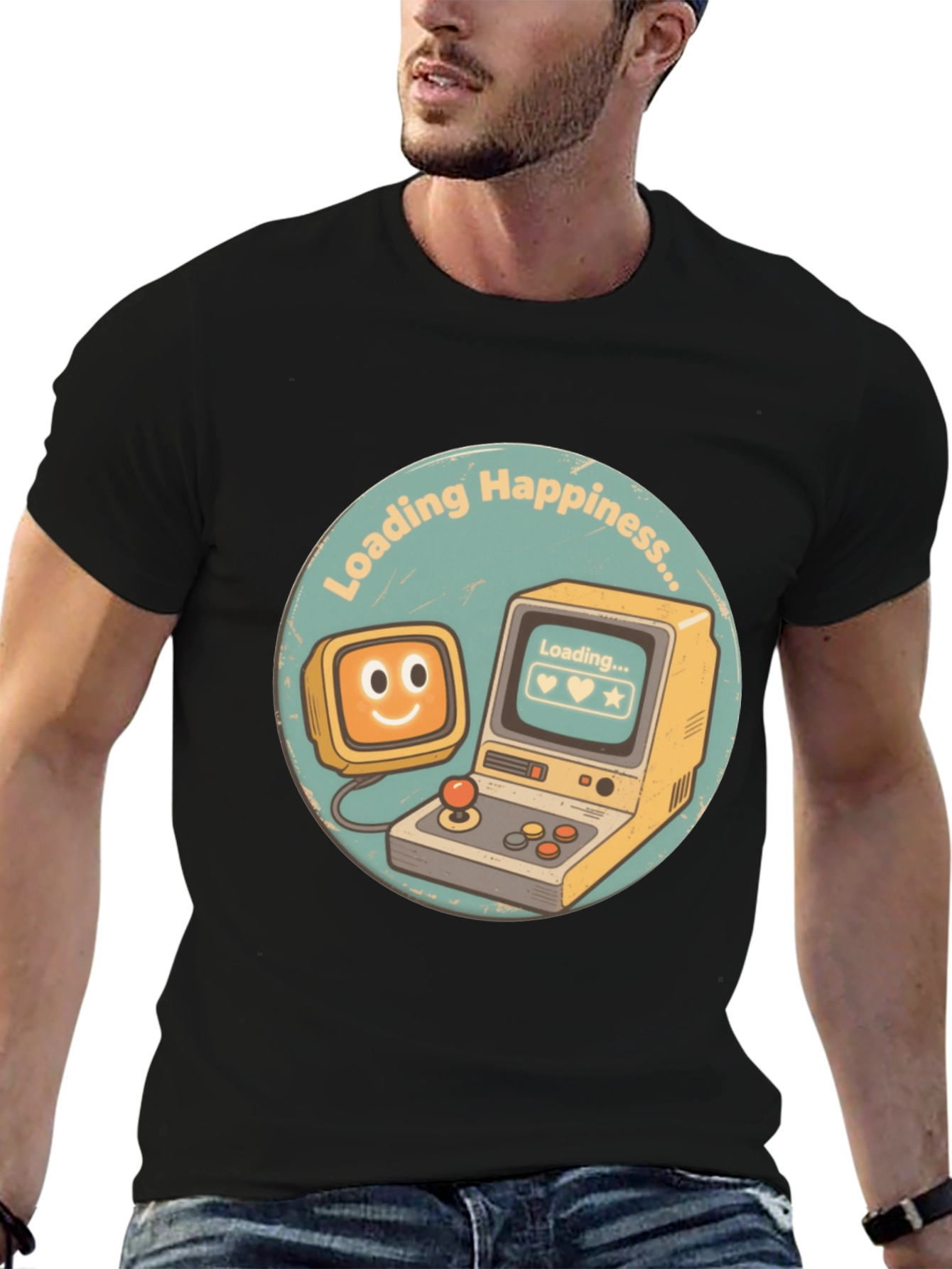 Loading Happiness T-Shirt - Retro Gamer Style