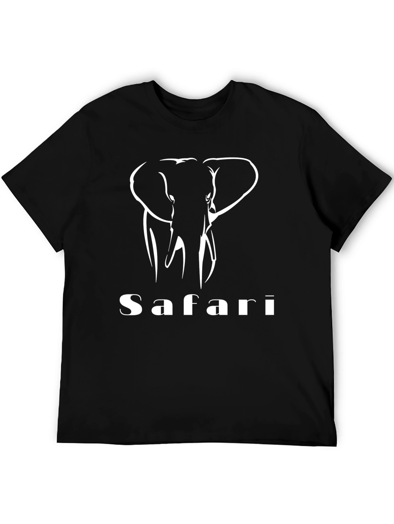 Safari Elephant Graphic Black T-Shirt
