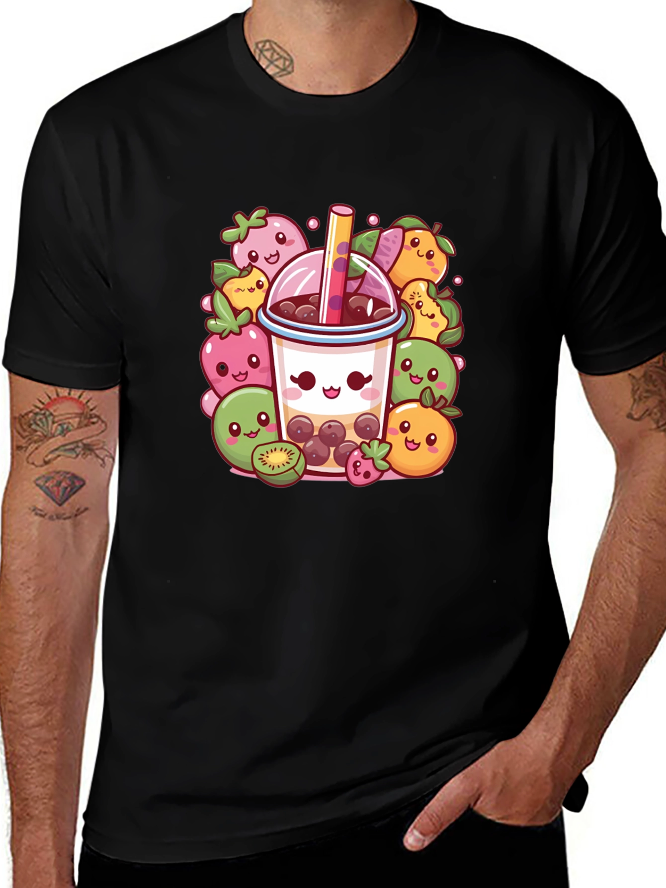Kawaii Boba Tea T-Shirt - Cute Fruit Design