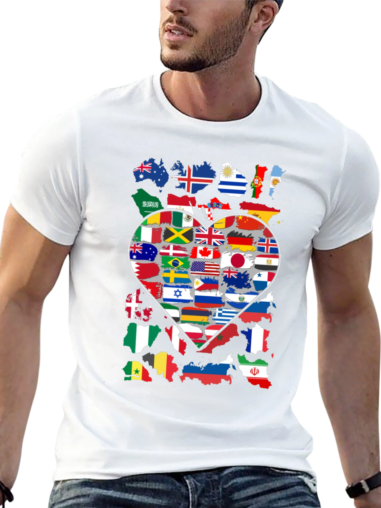 Flags of the World Heart T-Shirt