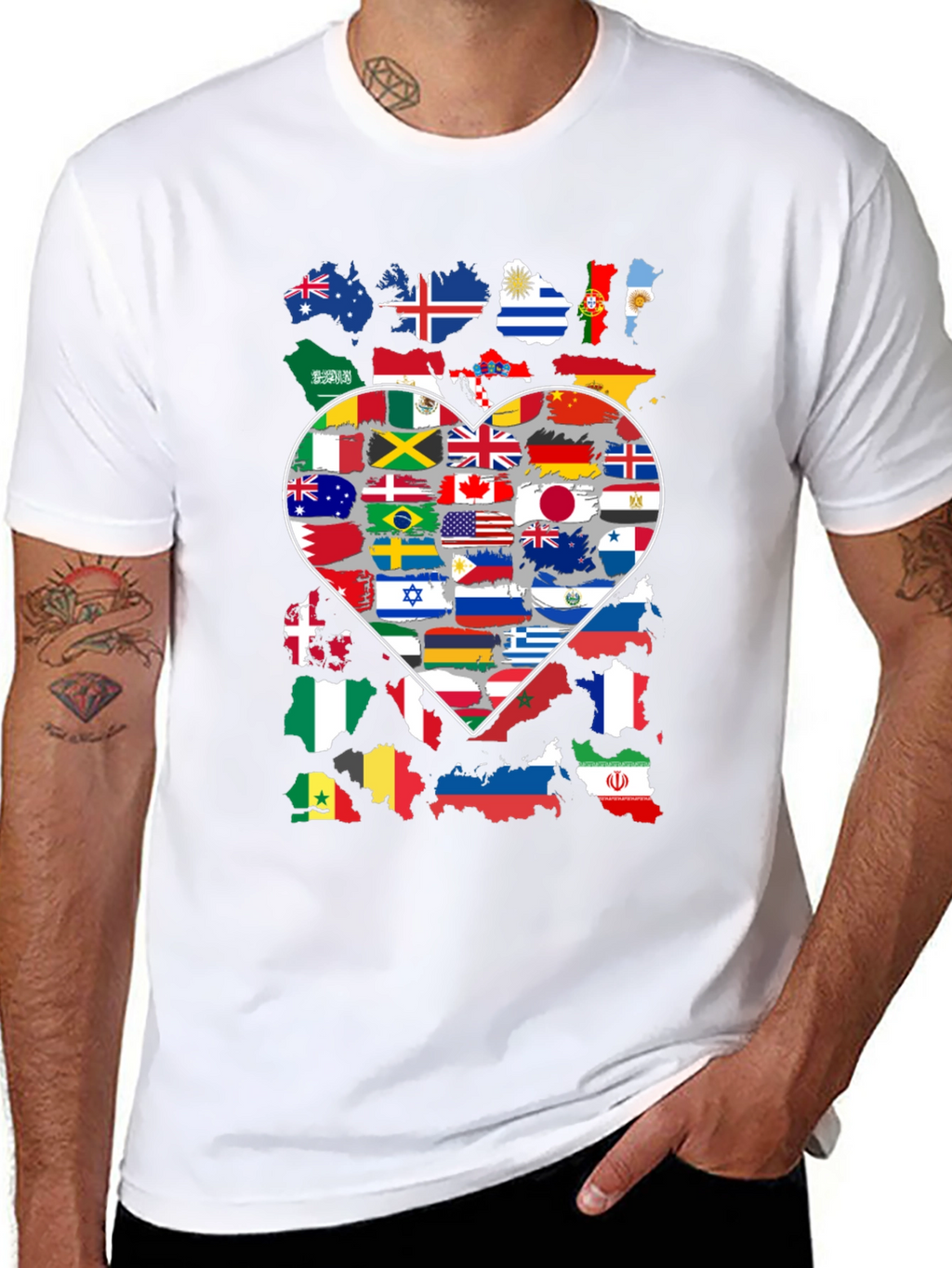 Flags of the World Heart T-Shirt