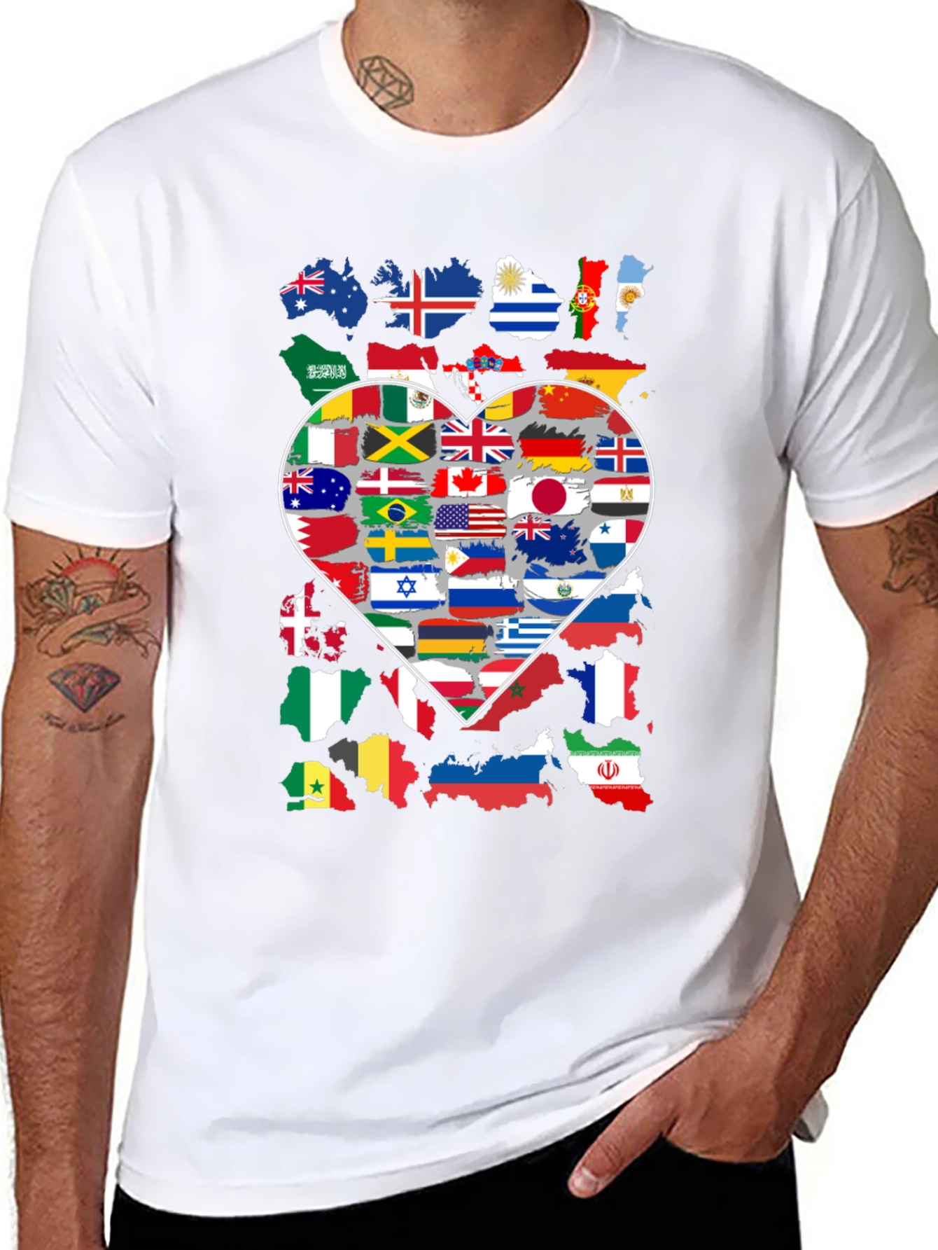 Flags of the World Heart T-Shirt