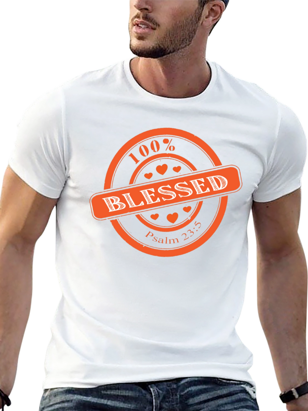 100% Blessed Graphic Print T-Shirt - Black