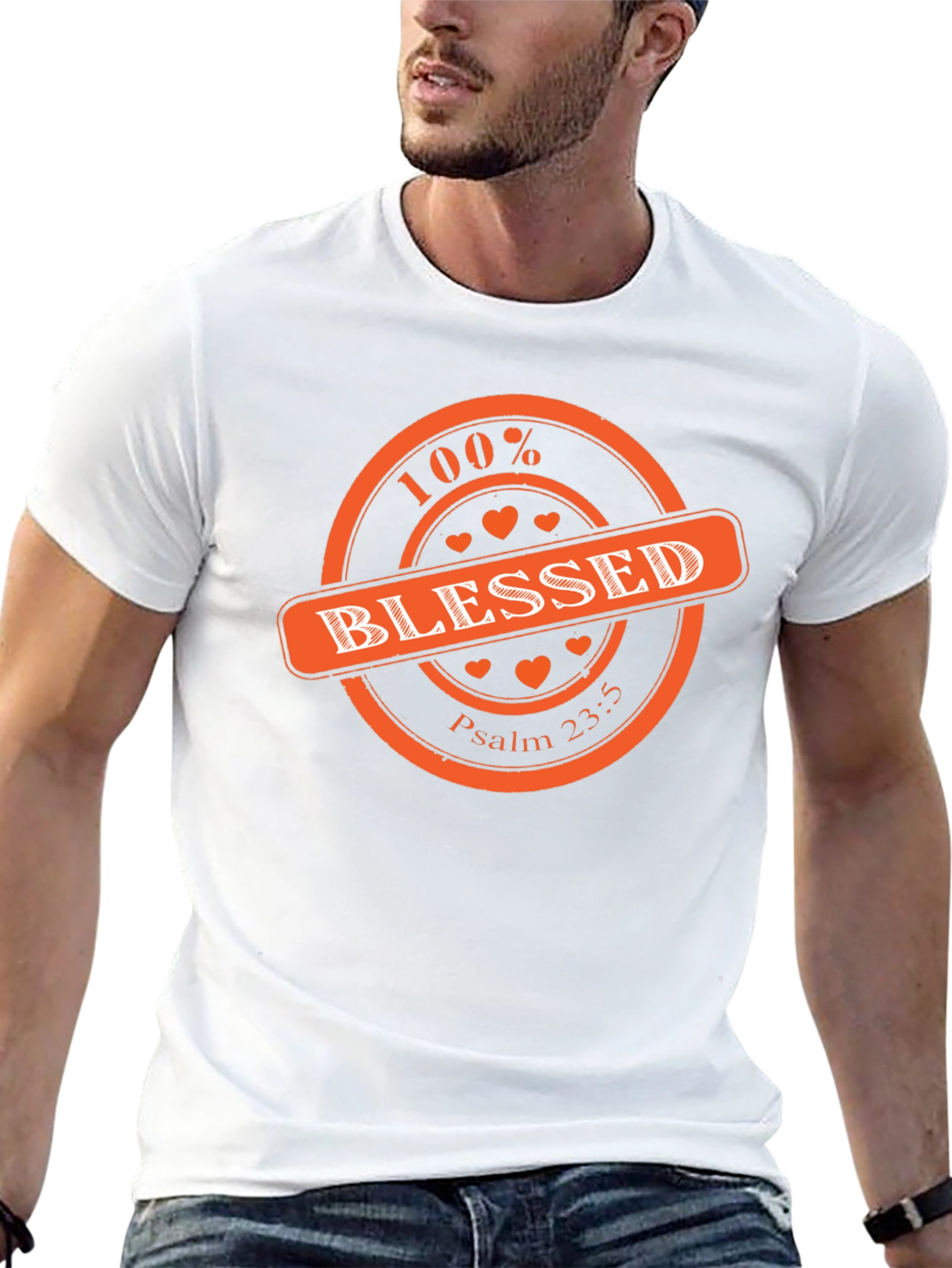 100% Blessed Graphic Print T-Shirt - Black