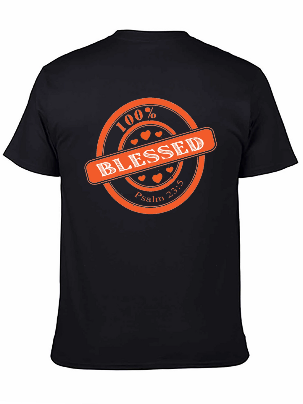 100% Blessed Graphic Print T-Shirt - Black