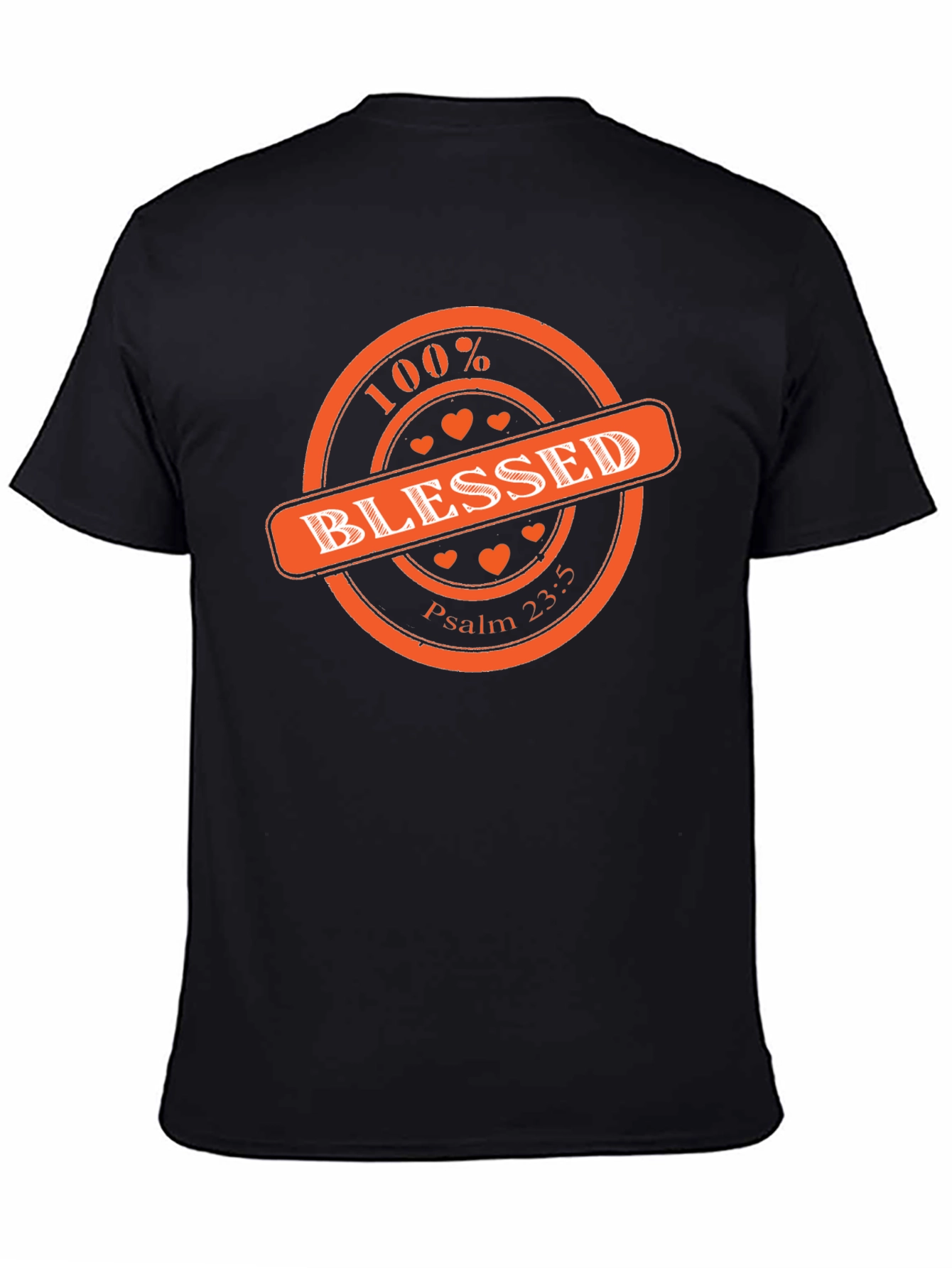 100% Blessed Graphic Print T-Shirt - Black