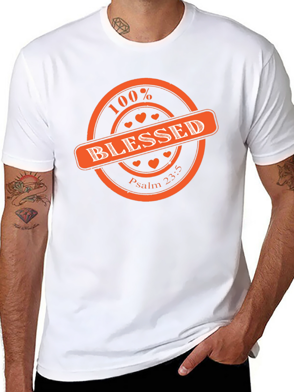 100% Blessed Graphic Print T-Shirt - Black