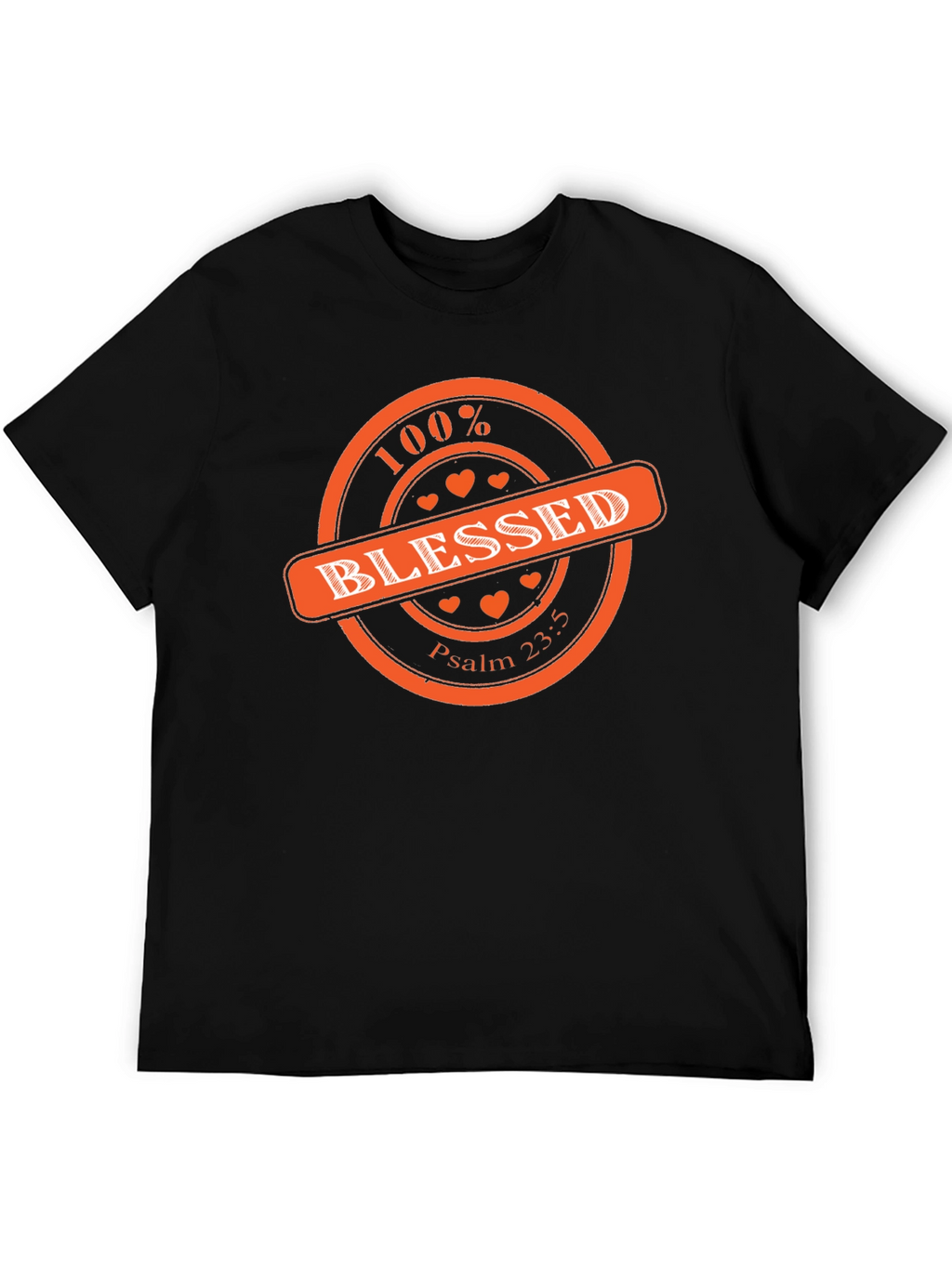 100% Blessed Graphic Print T-Shirt - Black