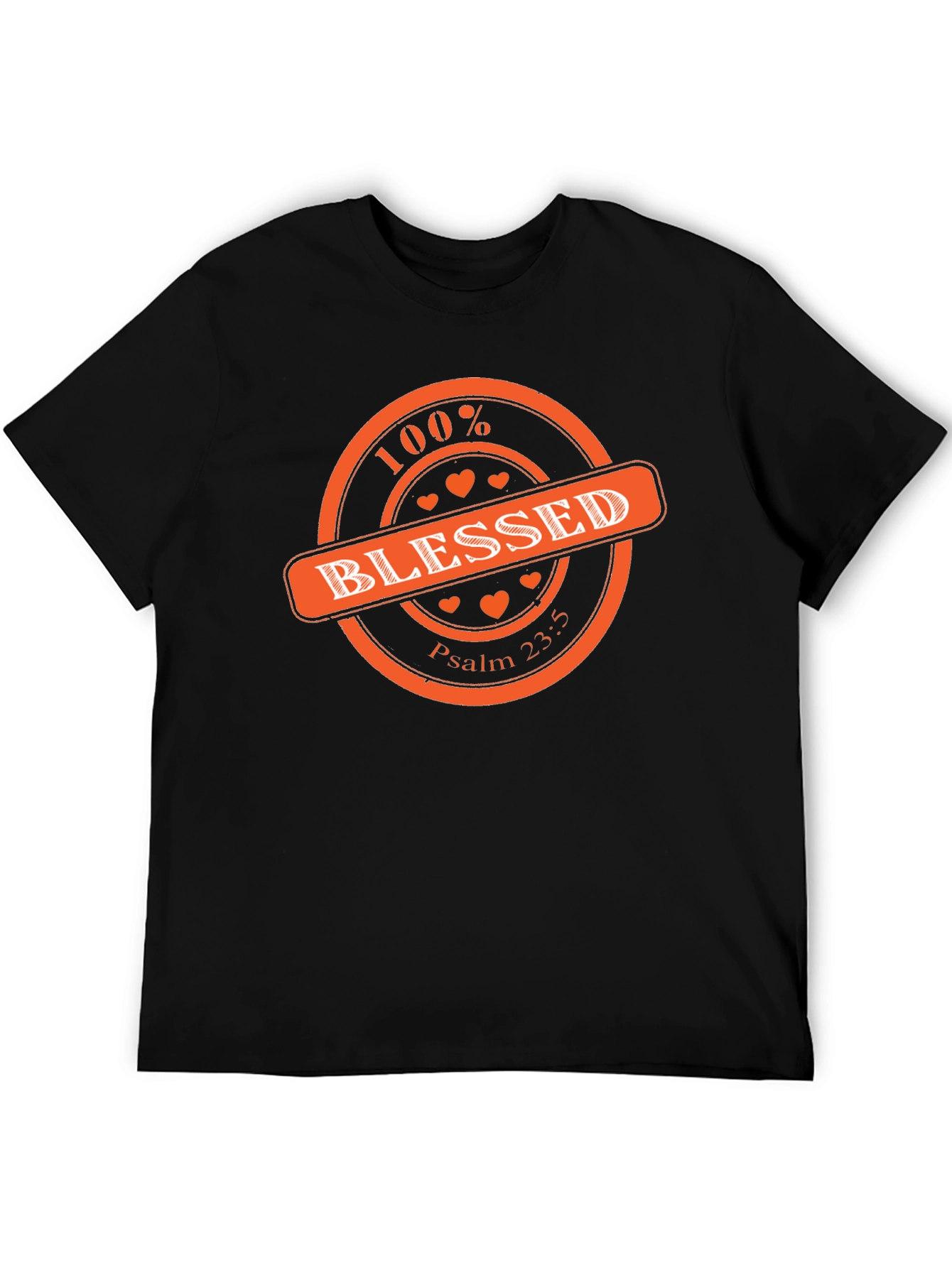 100% Blessed Graphic Print T-Shirt - Black