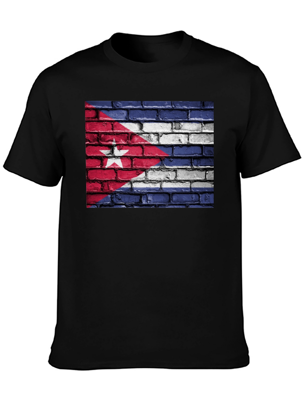 Cuba Flag Brick Wall Graphic T-Shirt