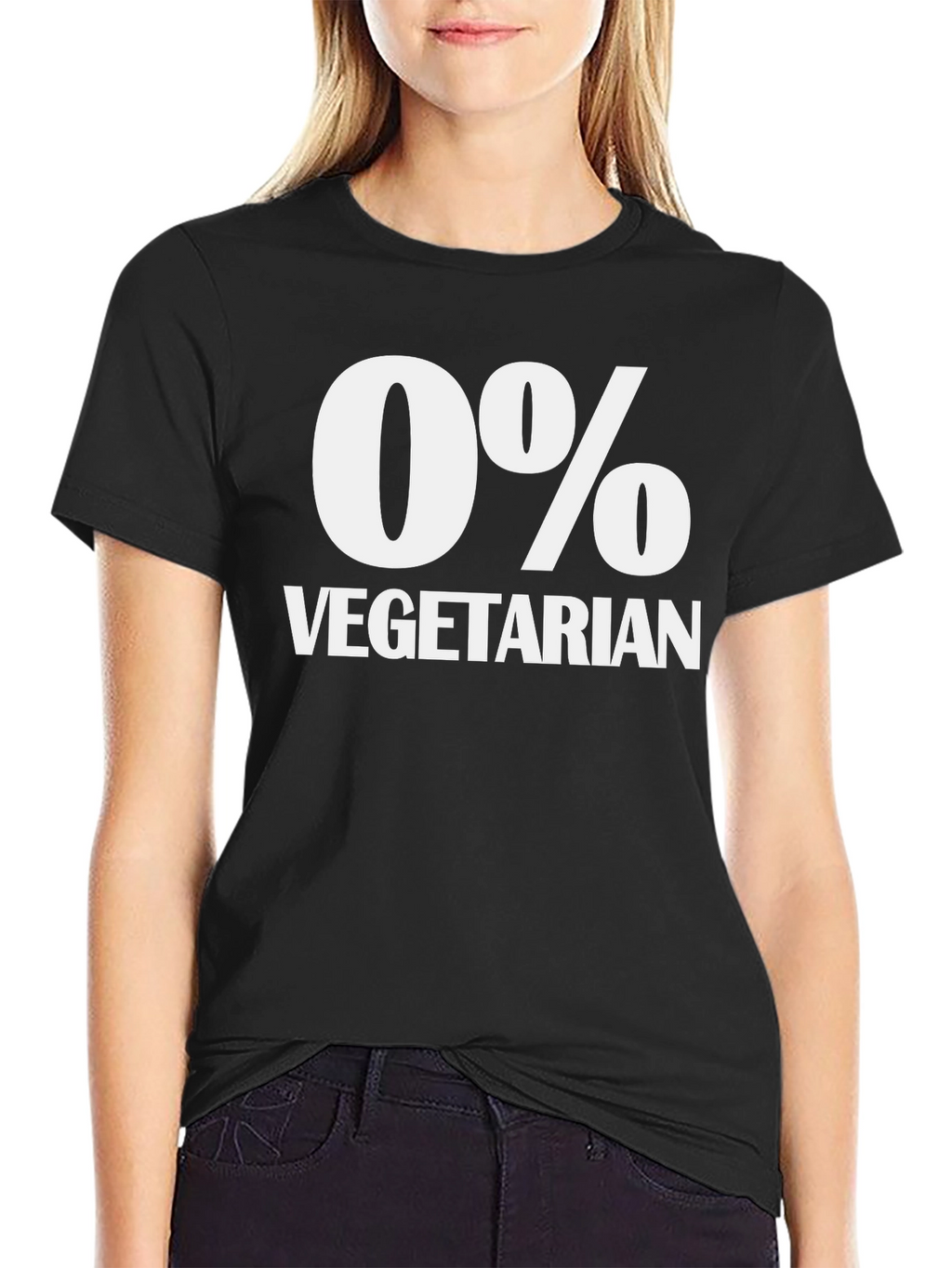 Funny 0% Vegetarian Black T-Shirt