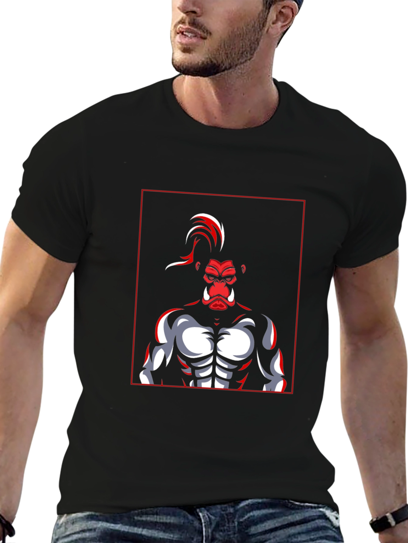 Red Ape Graphic Black T-Shirt