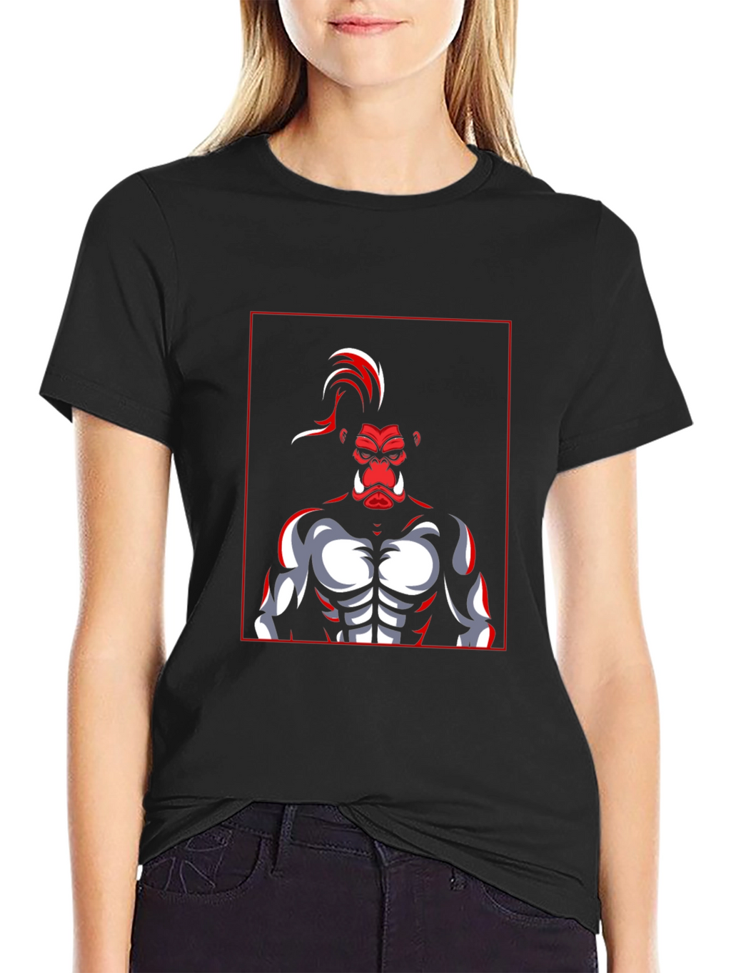 Red Ape Graphic Black T-Shirt