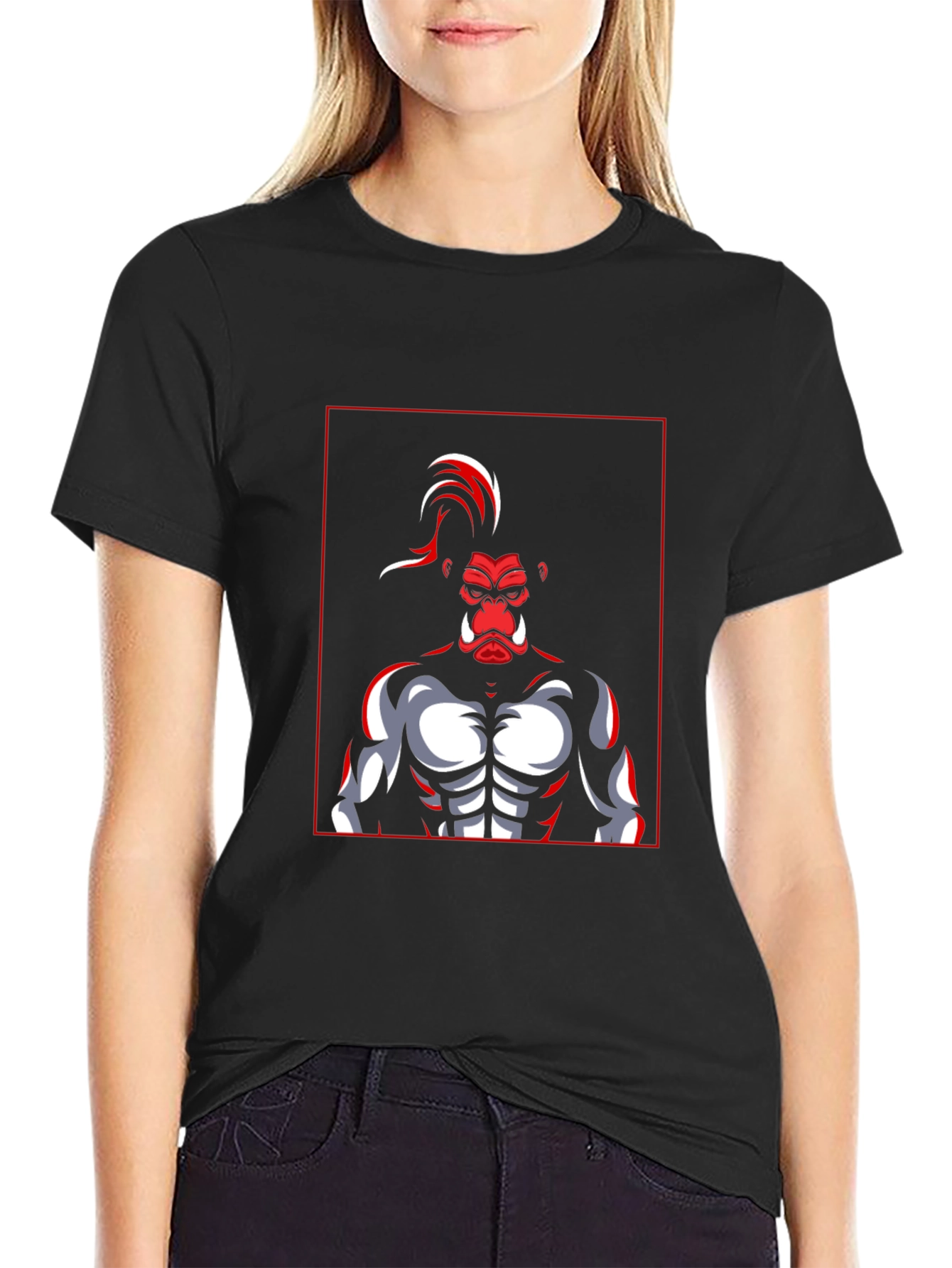 Red Ape Graphic Black T-Shirt