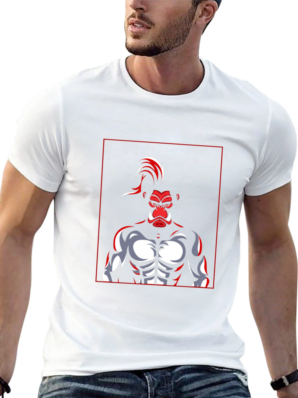 Red Ape Graphic Black T-Shirt