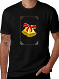 Festive Christmas Bells Graphic Tee - Black