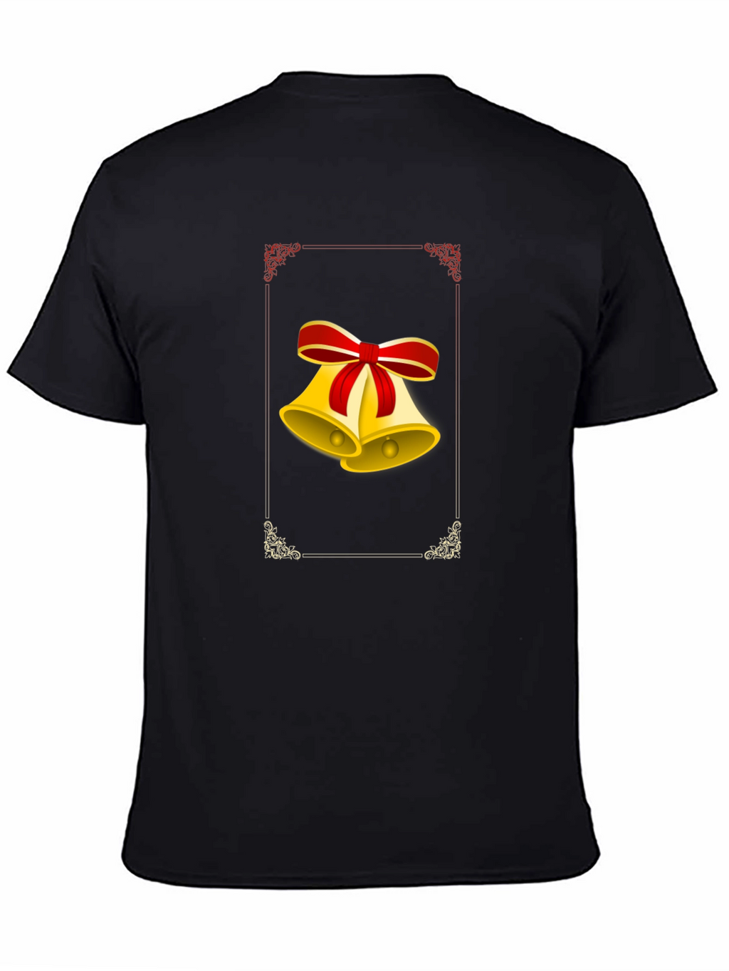 Festive Christmas Bells Graphic Tee - Black