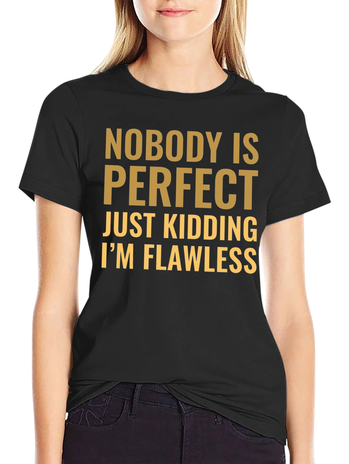 Funny Nobody is Perfect Graphic T-Shirt