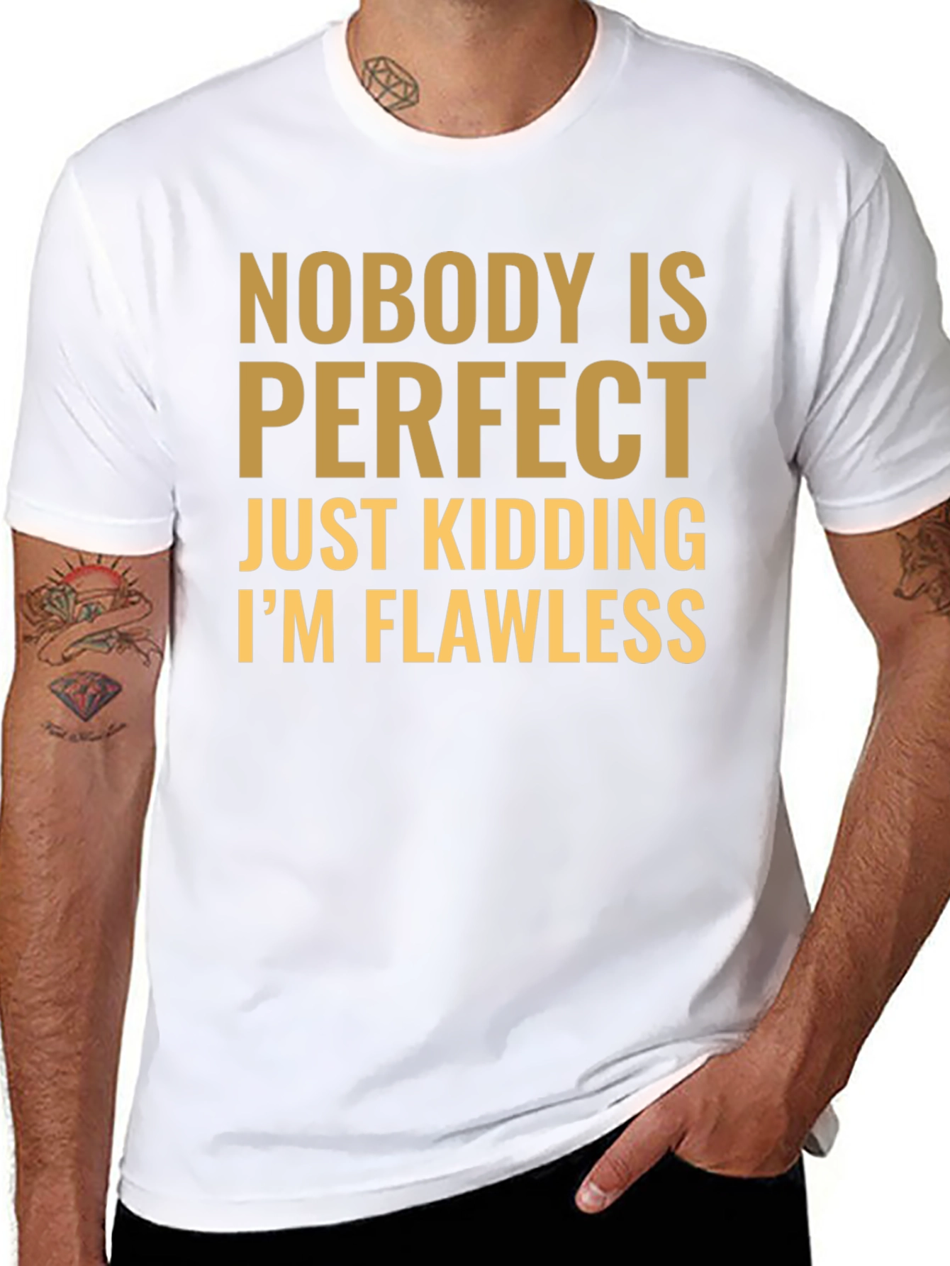 Funny Nobody is Perfect Graphic T-Shirt