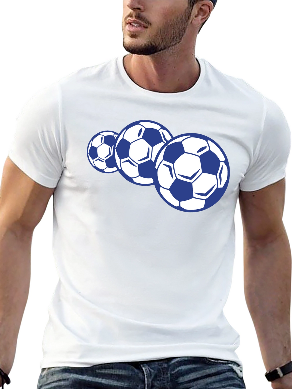 Soccer Balls Graphic Print T-Shirt