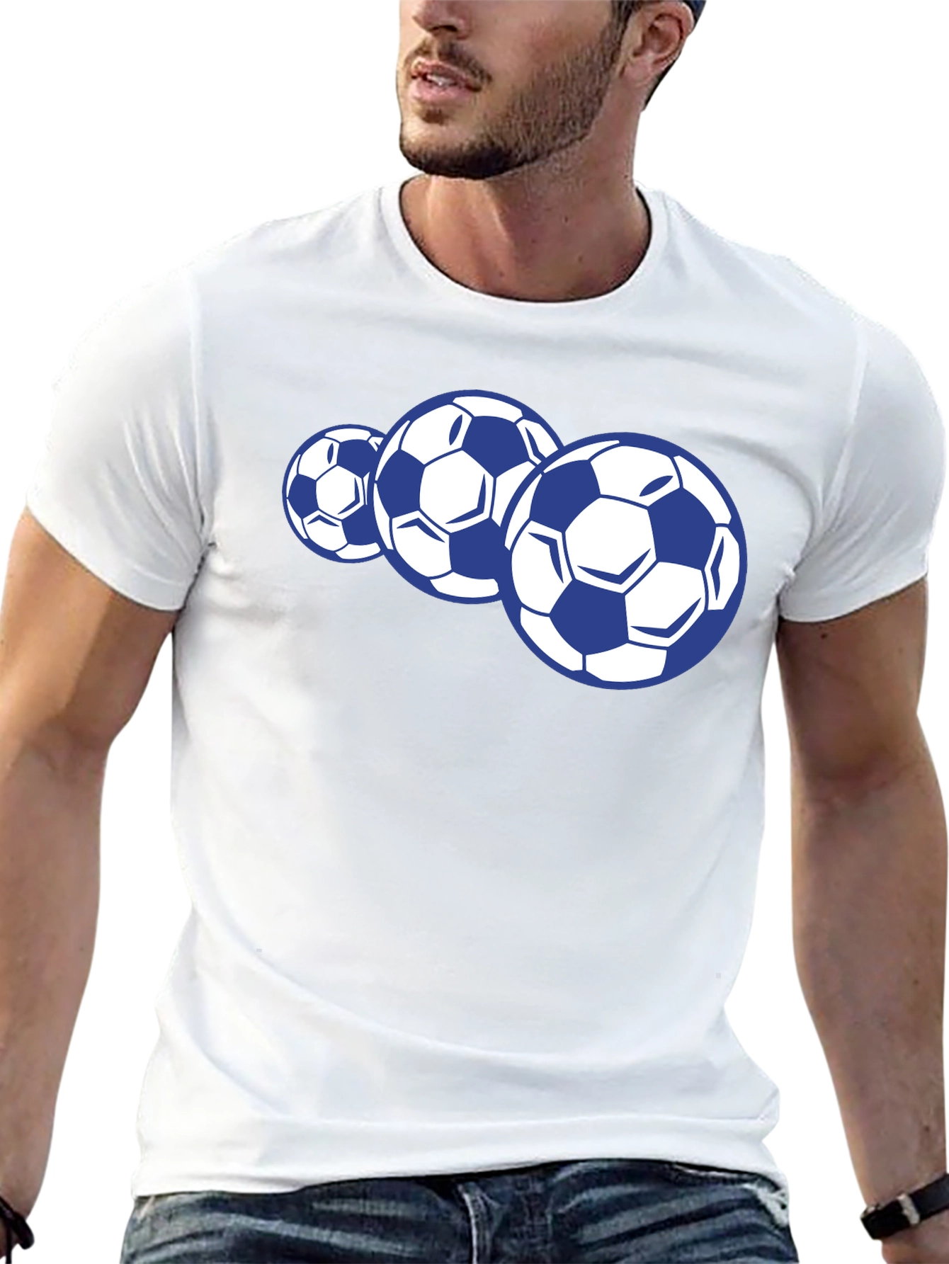 Soccer Balls Graphic Print T-Shirt