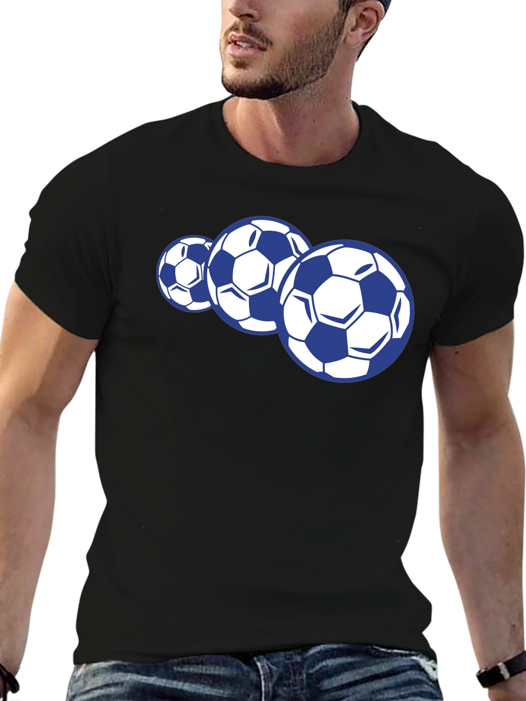 Soccer Balls Graphic Print T-Shirt