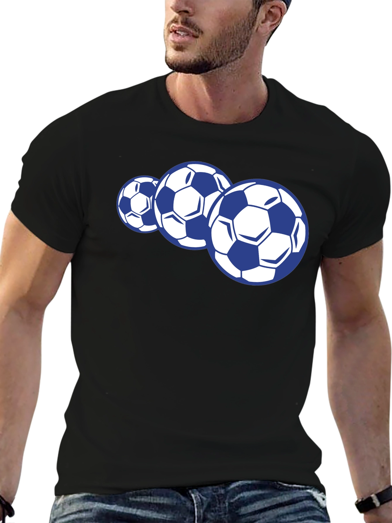 Soccer Balls Graphic Print T-Shirt