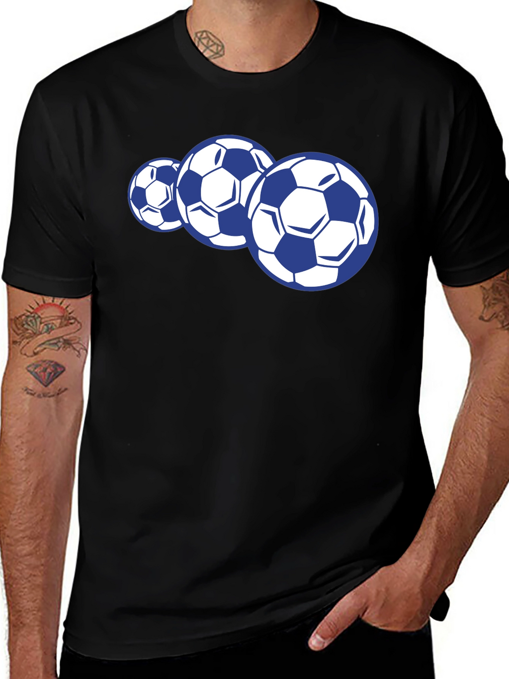 Soccer Balls Graphic Print T-Shirt