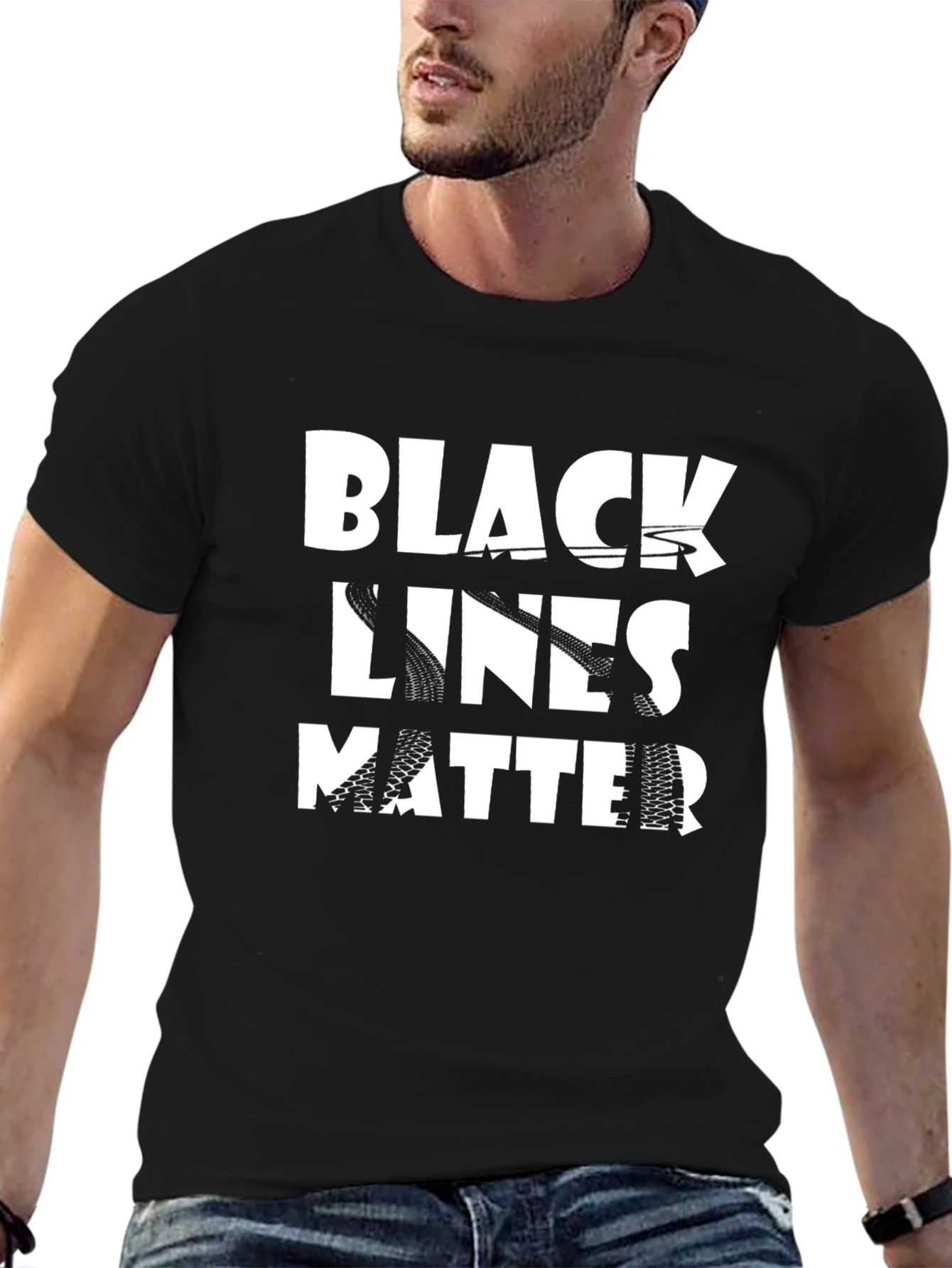 Black Lines Matter Graphic T-Shirt