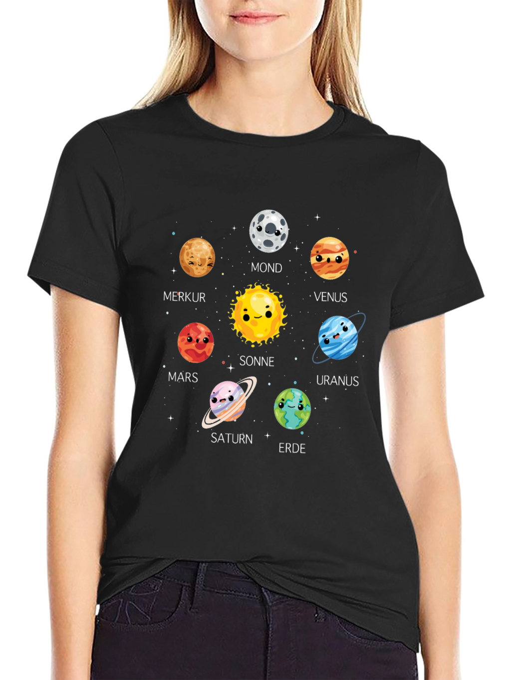 Solar System Planets Graphic Print T-Shirt