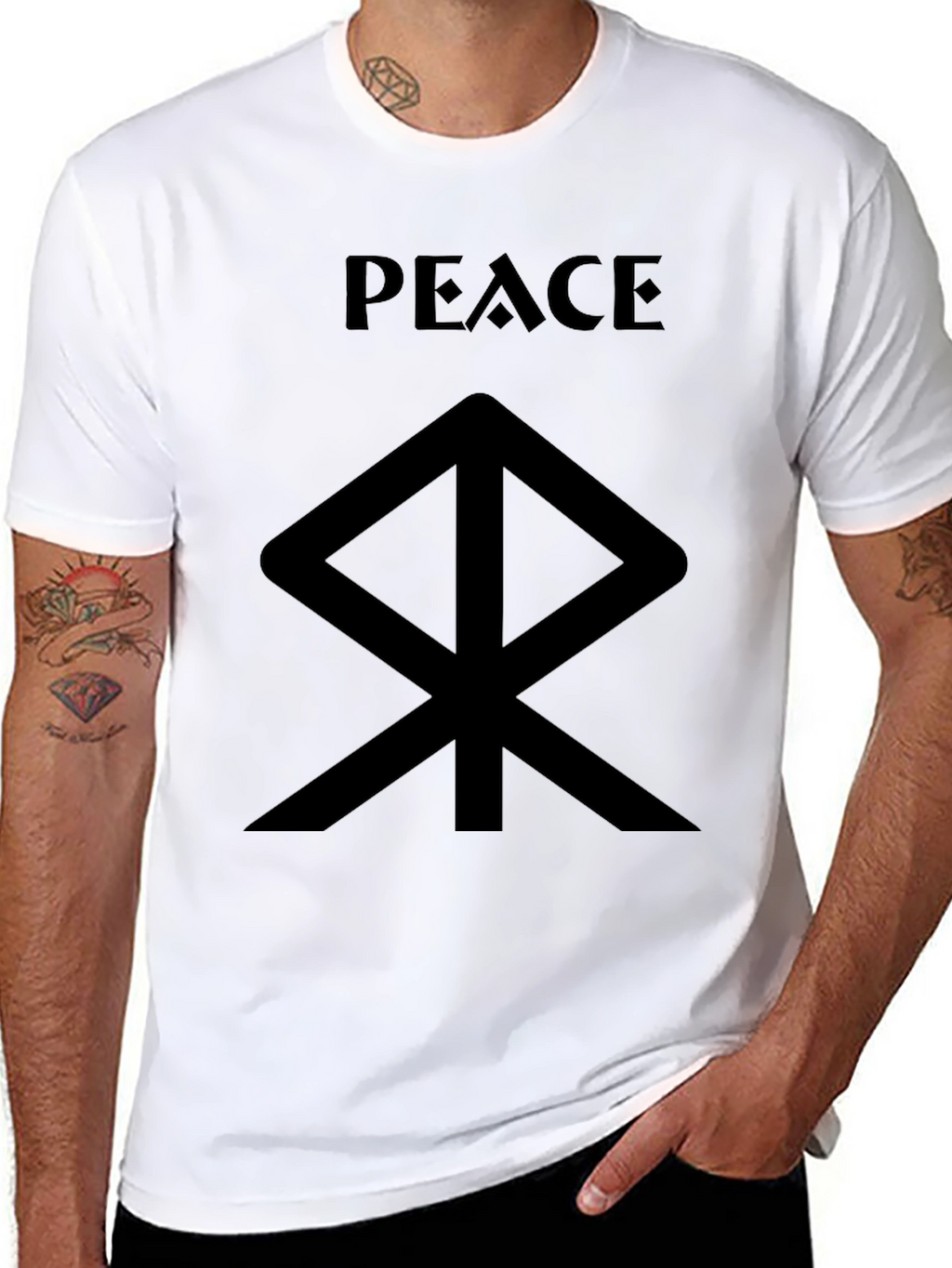 Peace Symbol Graphic Tee - Black T-Shirt