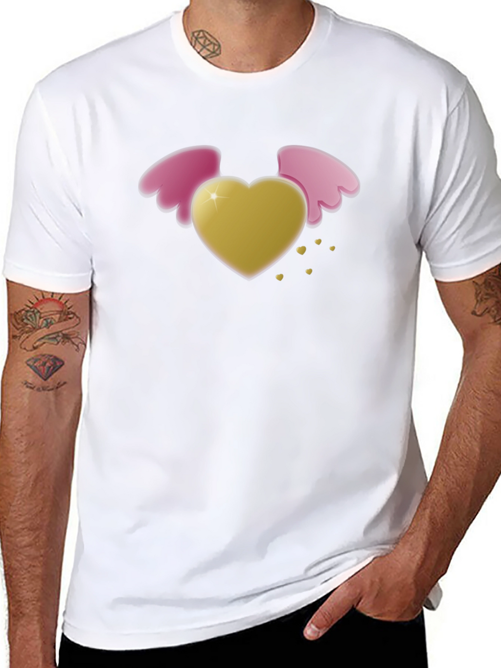 Heart with Wings Black T-Shirt