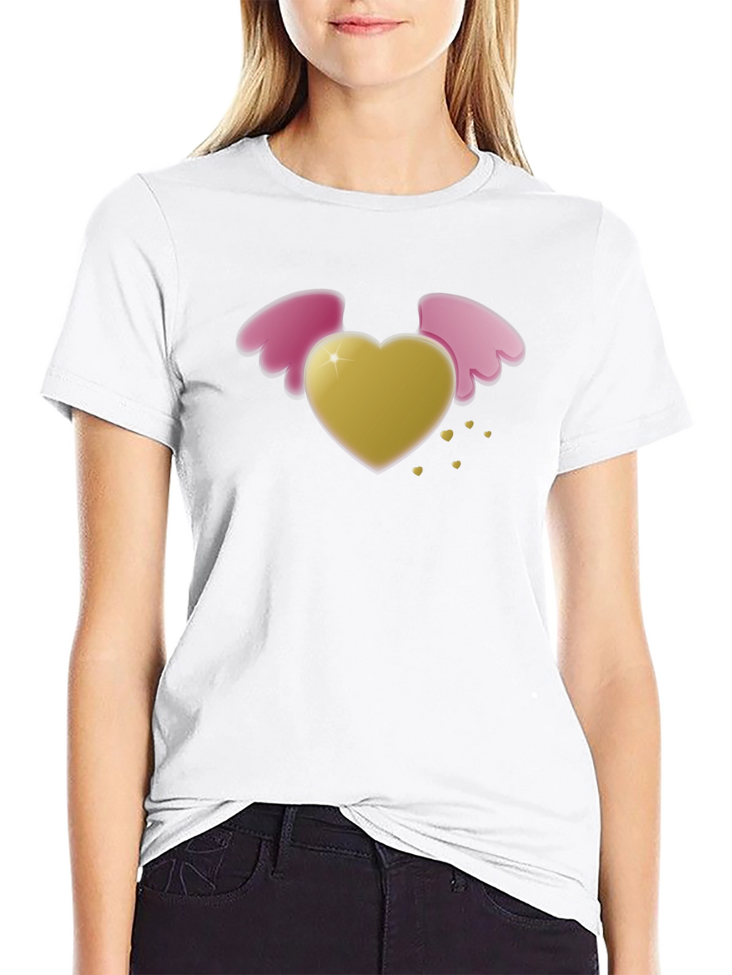 Heart with Wings Black T-Shirt