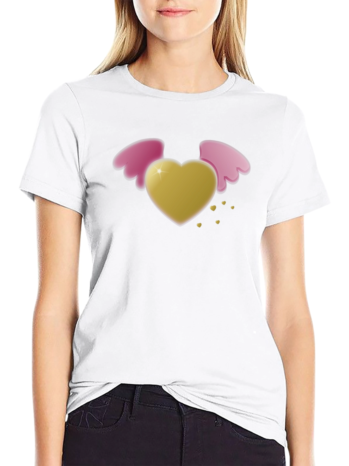 Heart with Wings Black T-Shirt