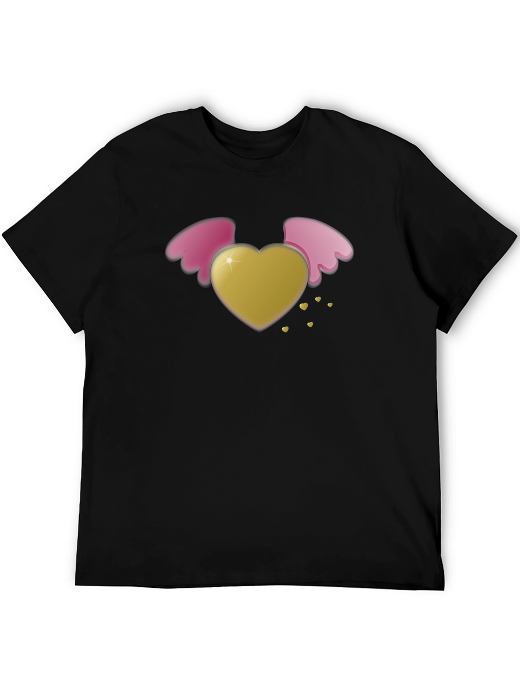 Heart with Wings Black T-Shirt