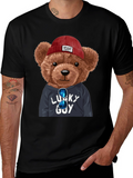 Lucky Guy Teddy Bear Graphic T-Shirt