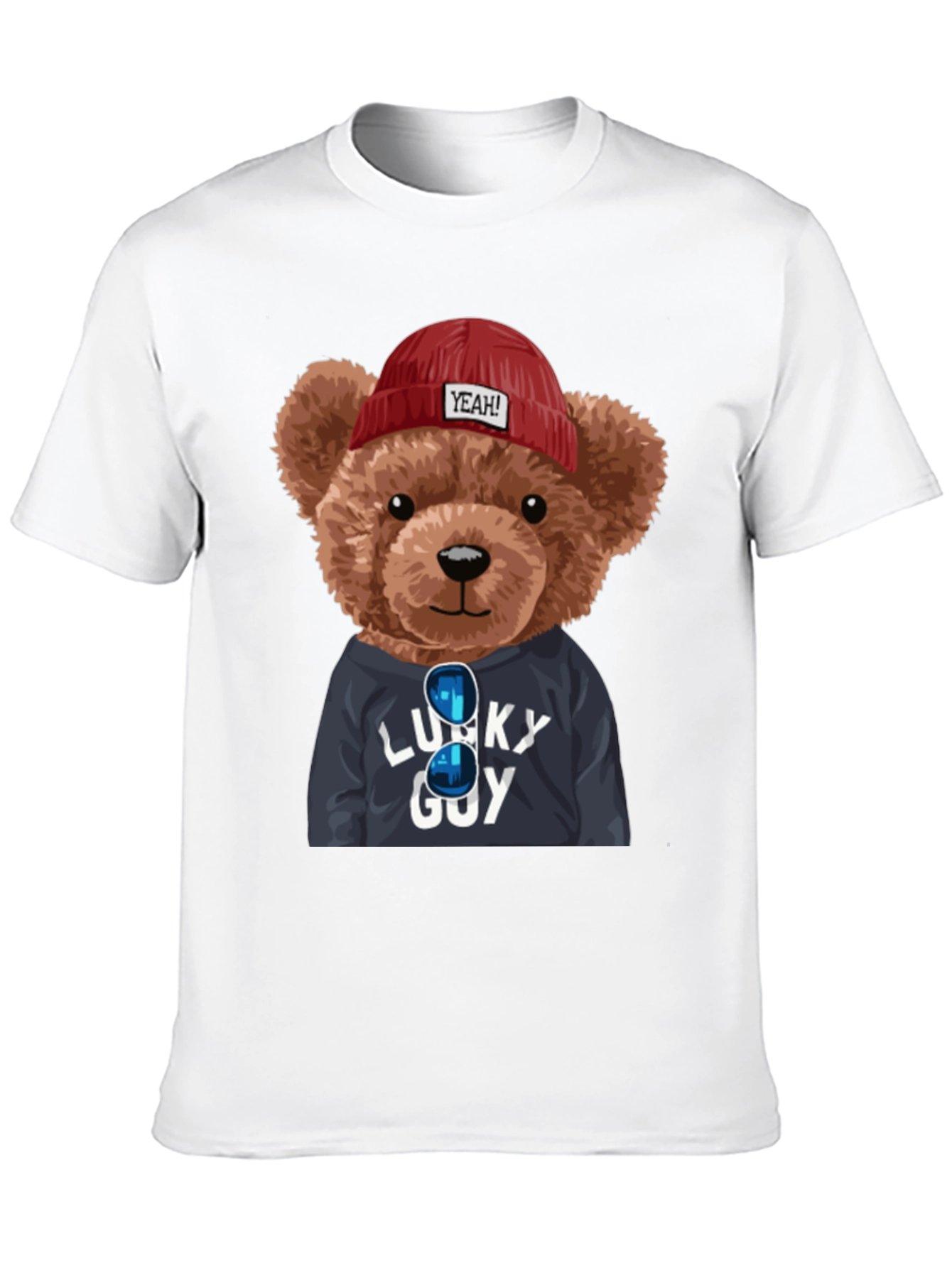 Lucky Guy Teddy Bear Graphic T-Shirt