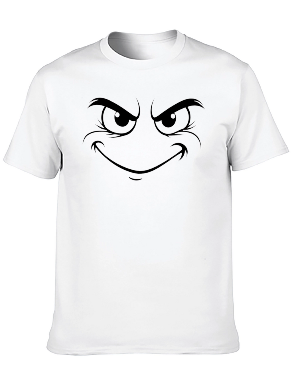 Mens Black T-Shirt with Evil Cartoon Face