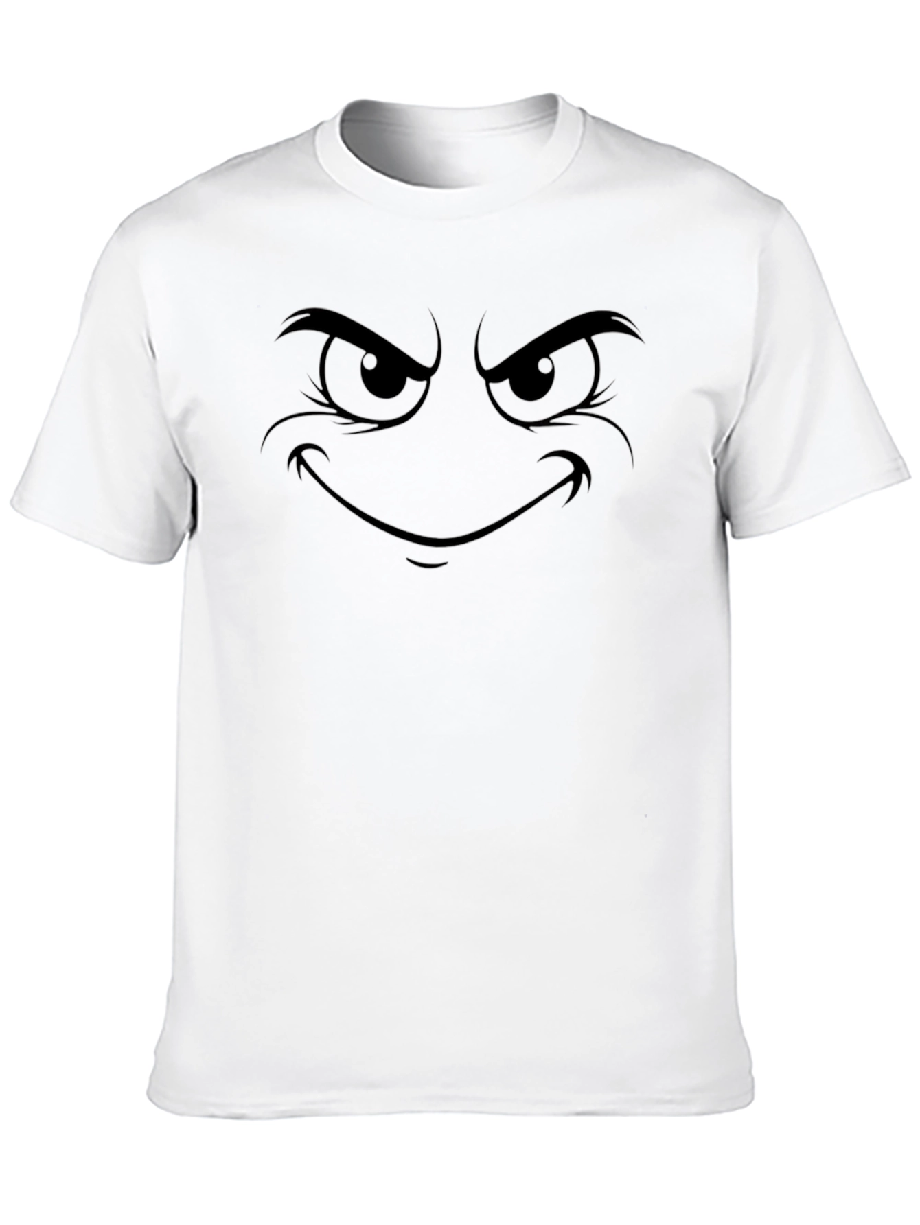 Mens Black T-Shirt with Evil Cartoon Face
