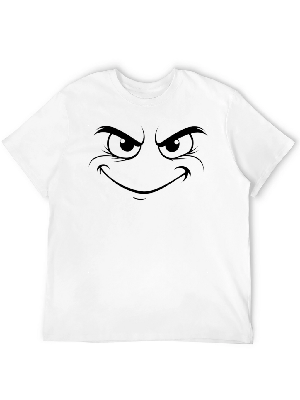 Mens Black T-Shirt with Evil Cartoon Face
