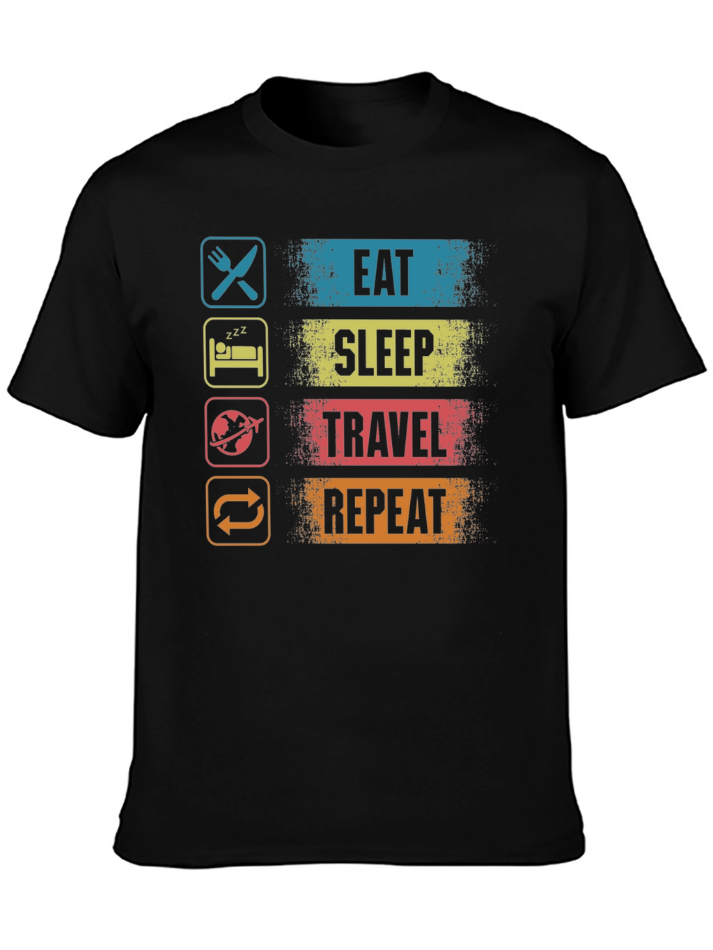 Eat Sleep Travel Repeat Graphic T-Shirt